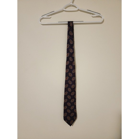 Monsieur Givenchy Mens Classic Silk Neck Tie Navy Blue Red Multicolor 3.75"x58" - Picture 4 of 6